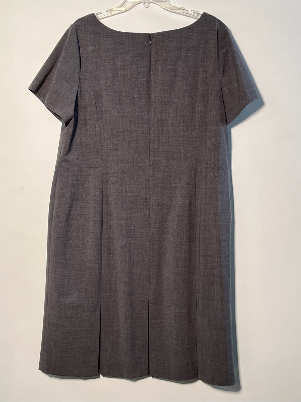 TALBOTS Career Travel Worship Luxe Wool Sht. SLV Grey Box Pleat Sheath Dress 16W - Picture 4 of 16